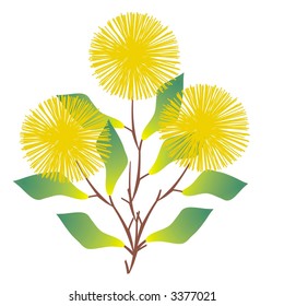 Branch of yellow flowers