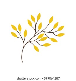 branch yellow leaves image vector illustraiton eps 10