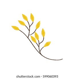 branch yellow leaves sketch vector illustraiton eps 10