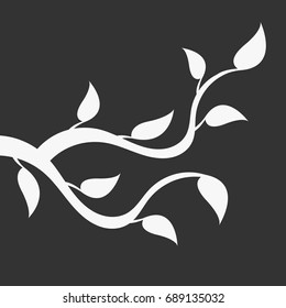 Branch of a young tree with leaves.