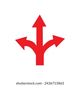icono de flecha bifurcada, símbolo de selección de dirección, eps10