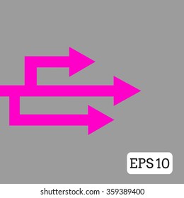 branched arrows(eps10 vector illustration)pink