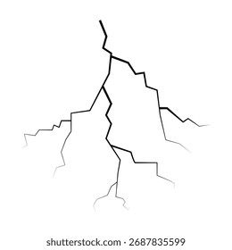 branched lightning outline design element