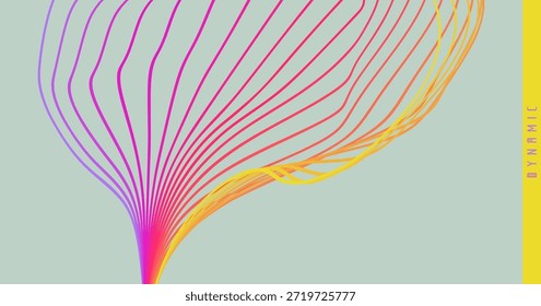 Estructura ramificada de múltiples líneas. Flujo de energía. Ilustración científica. Vector para folleto, póster, portada, tarjeta, presentación, volante o Anuncio.