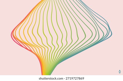 Estructura ramificada de múltiples líneas. Flujo de energía. Ilustración científica. Vector para folleto, póster, portada, tarjeta, presentación, volante o Anuncio.