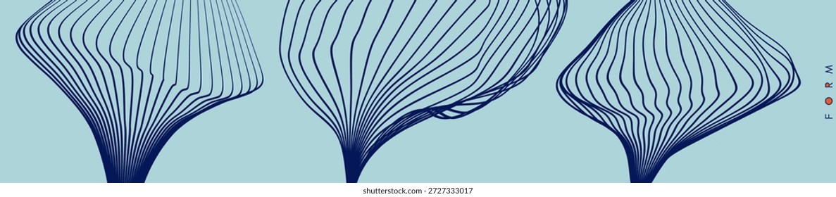 Estructura ramificada de múltiples líneas. Flujo de energía. Ilustración científica. Vector para folleto, póster, portada, tarjeta, presentación, volante o Anuncio.