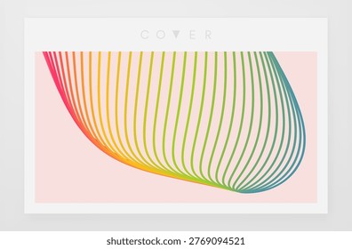 Branched structure of multiple lines. Energy flow. A smooth transition from one color to another. Gradient illustration. Vector for brochure, poster, cover, card, presentation, flyer or banner.