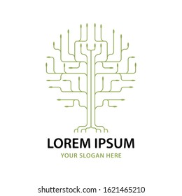 branches abstract green leaf logo business vector element template.
