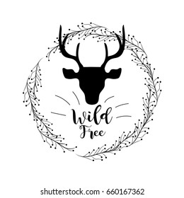 branches around of deer wild animal
