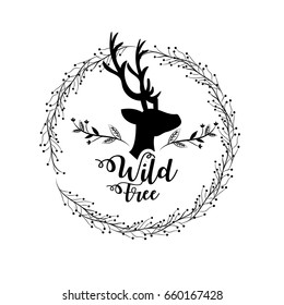 branches around of deer wild animal