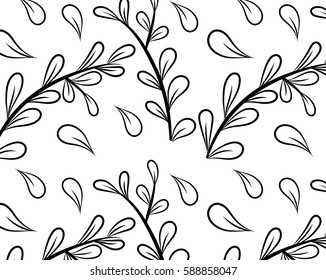 Branches background for coloring book.
