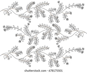 The branches are beautiful flowers.- illustration, Hand drawn , plant  