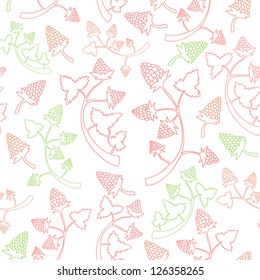 Branches with berries seamless pattern. Vector illustration