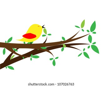 Branches birds vector