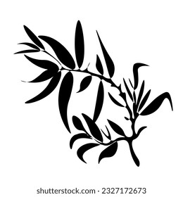 Branches of cane, bamboo tree.
Japanese traditional ink painting
 Oriental style sumi e, u shun, go hua,
SSTK abstract,
vector illustration.
