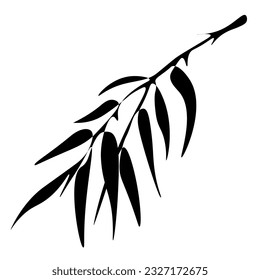 Branches of cane, bamboo tree.
Japanese traditional ink painting
 Oriental style sumi e, u shun, go hua,
SSTK abstract,
vector illustration.
