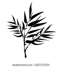 Branches of cane, bamboo tree.
Japanese traditional ink painting
 Oriental style sumi e, u shun, go hua,
SSTK abstract,
vector illustration.
