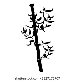 Branches of cane, bamboo tree.
Japanese traditional ink painting
 Oriental style sumi e, u shun, go hua,
SSTK abstract,
vector illustration.
