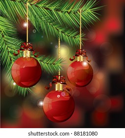 branches with Christmas decoration