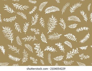Branches collection hand drawn, vector.	