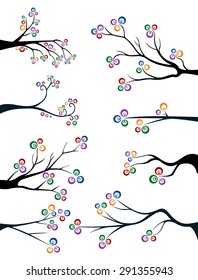 Branches with colorful leaves