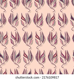 branches with colorful leaves vector seamless pattern