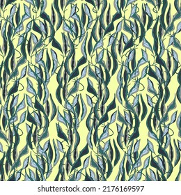 branches with colorful leaves vector seamless pattern