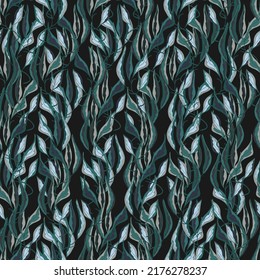branches with colorful leaves vector seamless pattern
