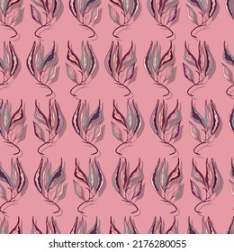 branches with colorful leaves vector seamless pattern