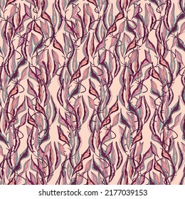 branches with colorful leaves vector seamless pattern