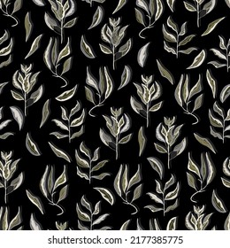 branches with colorful leaves vector seamless pattern