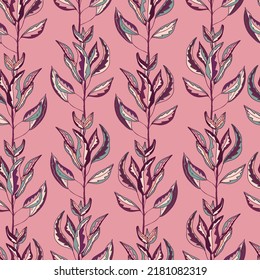 branches with colorful leaves vector seamless pattern