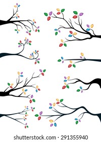 Branches with cute and colorful leaves