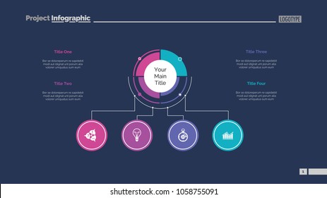 Branches of development slide template. Business data. Graph, diagram, design. Creative concept for infographic, report. Can be used for topics like diversification, company structure, unity