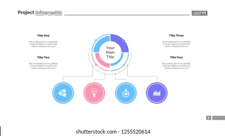 Branches of development slide template. Business data. Graph, diagram, design. Creative concept for infographic, report. Can be used for topics like diversification, company structure, unity