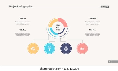 Branches of development slide template. Business data. Graph, diagram, design. Creative concept for infographic, report. Can be used for topics like diversification, company structure, unity