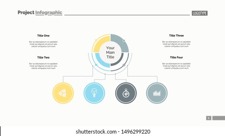 Branches of development slide template. Business data. Graph, diagram, design. Creative concept for infographic, report. Can be used for topics like diversification, company structure, unity