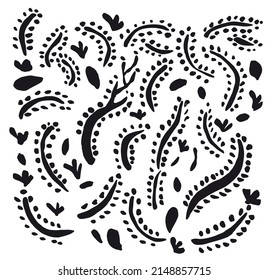 branches doodle vector illustration background