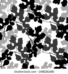 The branches of figs. Seamless pattern. Vector illustration.