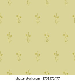 Branches of flowers and leaves. Floral background. Hand-drawn vector illustration.