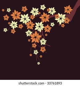 branches with flowers, vector illustration