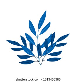 branches foliage leaves decoration nature isolated icon style vector illustration