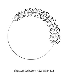 branches full of leaves hand drawn various patterns Suitable for decorating wedding cards, parties, parties, banners, logos.