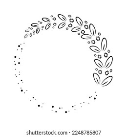 branches full of leaves hand drawn various patterns Suitable for decorating wedding cards, parties, parties, banners, logos.