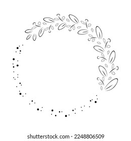 branches full of leaves hand drawn various patterns Suitable for decorating wedding cards, parties, parties, banners, logos.