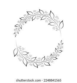 branches full of leaves hand drawn various patterns Suitable for decorating wedding cards, parties, parties, banners, logos.