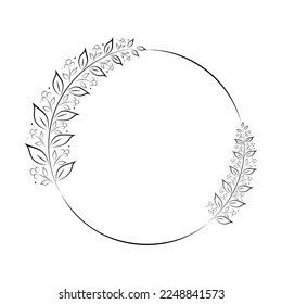 branches full of leaves hand drawn various patterns Suitable for decorating wedding cards, parties, parties, banners, logos.