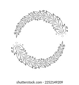 branches full of leaves hand drawn various patterns Suitable for decorating wedding cards, parties, parties, banners, logos.