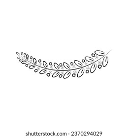 branches full of leaves hand drawn various patterns Suitable for decorating wedding cards, parties, parties, banners, logos.