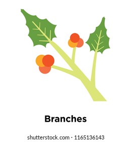 Branches icon vector isolated on white background, Branches transparent sign , snowy cold winter symbols